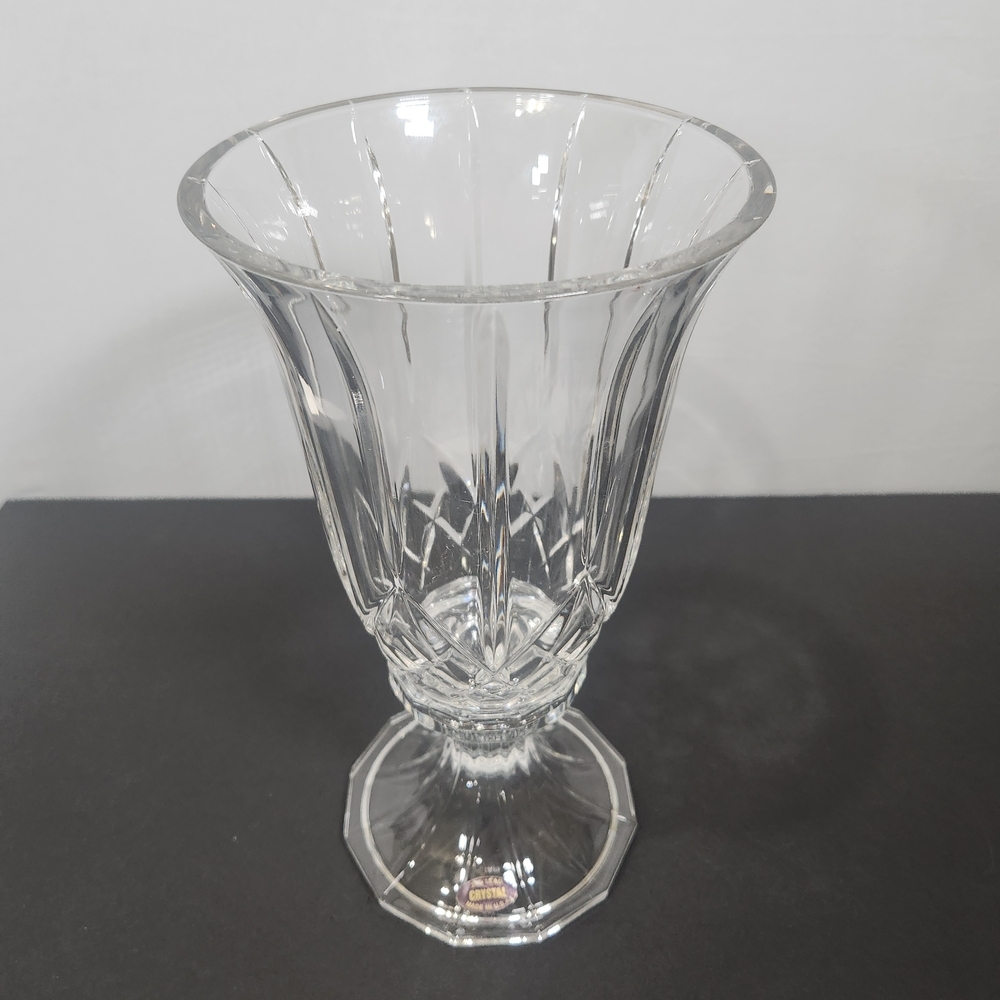 Vintage 24% Lead Crystal 2 Peice Candle Holder with Intricate Accents.